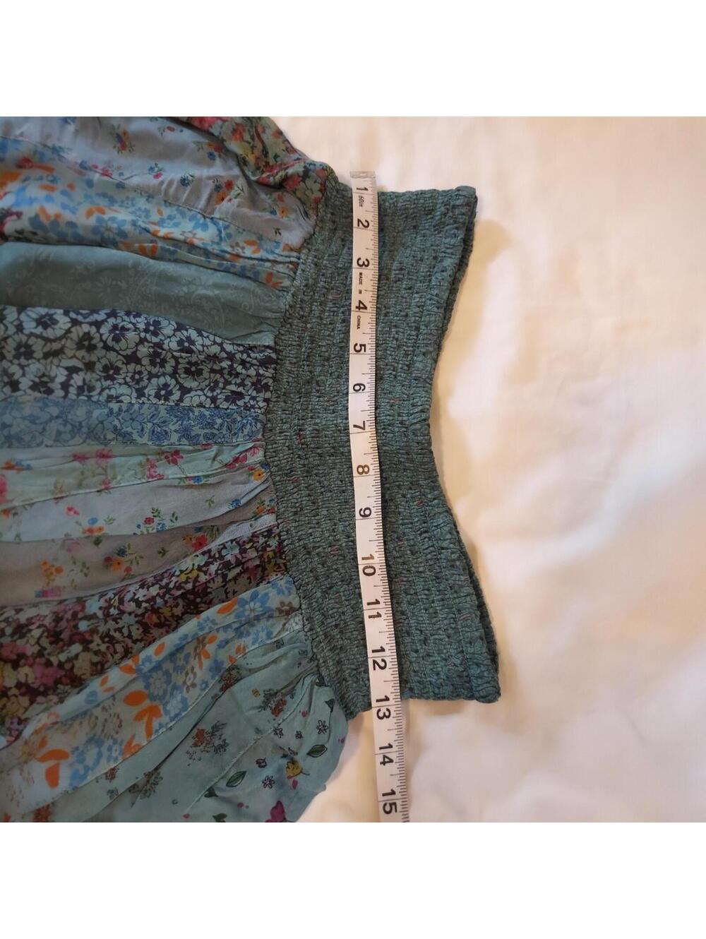 FREE SHIP! NWT Teal Rayon Patchwork Palazzo Pants-Size Small - Picture 3 of 7